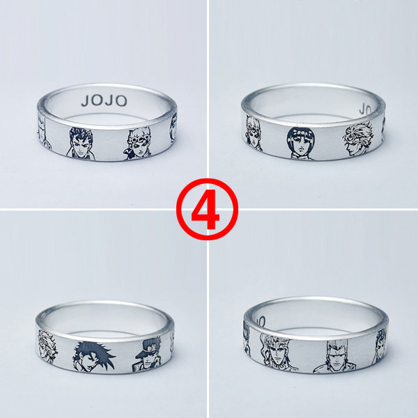 JOJO's Bizarre Adventure Cartoon Characters Sterling Silver Animation Ring Giorno Kujo Xuren Joseph