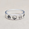 Naruto cartoon 999 pure silver ring Kakashi Naruto Sasuke Gaara student personalized gift for men and women