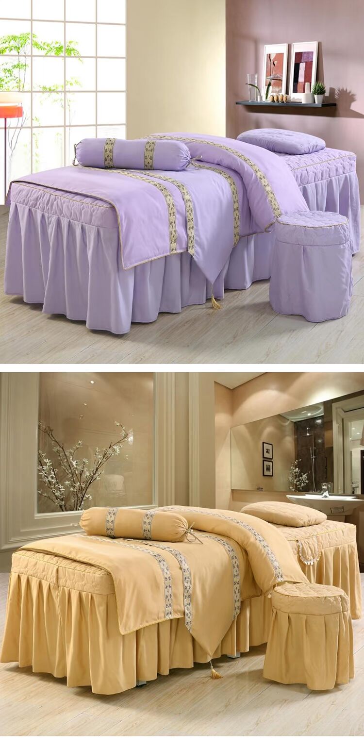 Beauty denim bedspread đặc biệt giá bán buôn Hàn Quốc tối giản màu tím bedspread mảnh duy nhất của phương pháp điều trị massage đục - Trang bị tấm ga giường spa giá rẻ