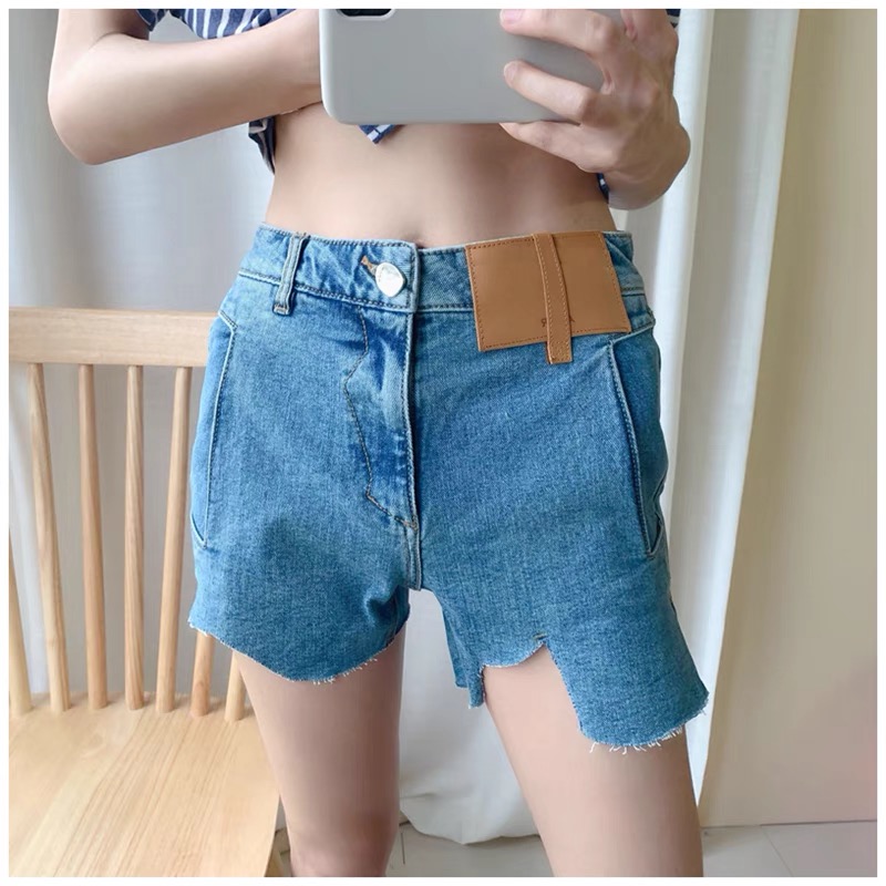 National Leader Error Pants 2021 Spring Summer New Stars Same Money Vandal Irregular Denim Shorts-Taobao
