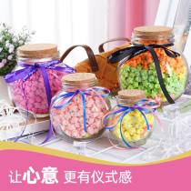 Wishing bottle creative lucky star drift bottle empty bottle luminous handmade diy origami five-pointed star cork 520