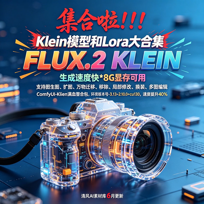 June Update: Comfyui-Klein Full-Featured Integrated Package Workflow for Image Editing, Image Modification, Image Blending, and Product Refinement June Update: Comfyui-Klein Full-Featured Integrated Package Workflow for Image Editing, Image Modification, Image Blending, and Product Refinement
