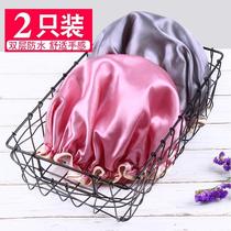 *Bath hood shower cap womens waterproof cute hair hat anti-oil fume hat adult long hair shampoo pullover hat free of charge