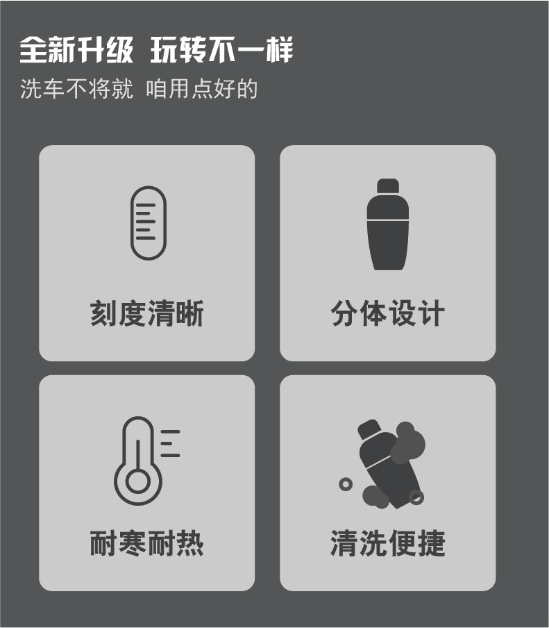 Ведра для мойки 洗车调液壶雪克杯pc树脂塑料手摇配液带刻度带盖量杯洗水桶700ml Nvixs