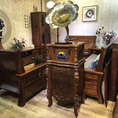 Retro phonograph vinyl record player classical Video Player large speaker audio living room ornaments Bluetooth audio