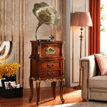 Retro gramophone Antique vinyl record player Solid wood stream sound machine Old-fashioned big horn classical audio living room ornaments