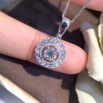 White 18K Gold Diamond Necklace Pendant Luxury Group Inlaid Drilling Pendant Female Natural Real Diamond Matching Silver Necklace