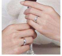 White 18K gold 30 points diamond on the ring couple to the ring couple to the ring of men and women Diamond ring natural