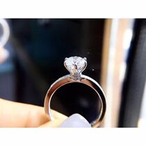 18K platinum wedding diamond ring 30 points 50 Diamond female ring finger 1 carat betrothed to six claws