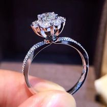 18K platinum wedding ring 30 fen 50 diamonds nv jie zhi 1 karat engagement proposed explicit drill qun xiang