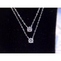 18K Platinum Four Paws Single Drill Diamond Necklace Pendant Women Natural Real Drill Custom