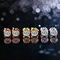 18K gold diamond earrings white rose gold diamond stud earrings single diamond earrings for men and women