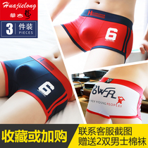 Tide brand mens underwear mens boxer shorts pure cotton student low waist trend personality sports teen boxer head