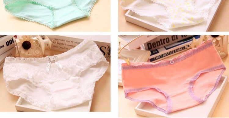 Cotton kích thước lớn cô gái dễ thương đồ lót cotton 裆 vải cotton sinh viên tóm tắt tuần hộp quà tặng đồ lót - Bộ quà tặng quần lọt khe