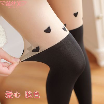 Panty hose slong cao đẳng nhung dài hoa văn màu đen mỏng màu da cartoon pantyhose trên trắng dưới bom màu đen.