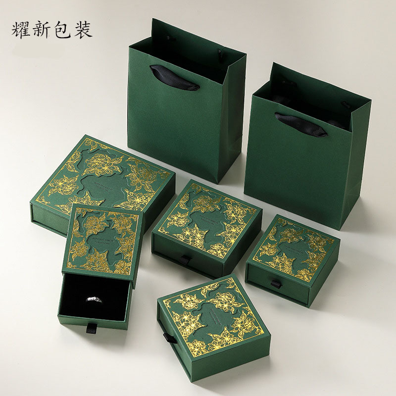Creative Hollow-Out Chinese-Style Jewelry Storage Box, Textured Chinese-Style Ring, Earring, Necklace Drawer Box, Jewelry Packaging Box
