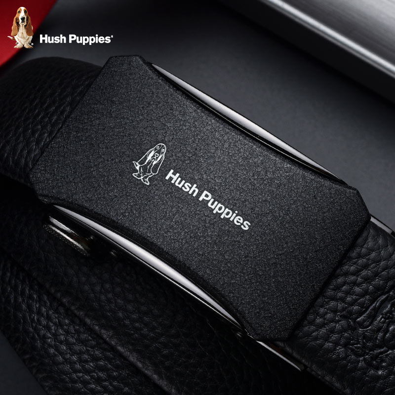 Hush puppies belt men's leather belt high-grade automatic belt top layer pure cowhide brand name brand business - Taobao