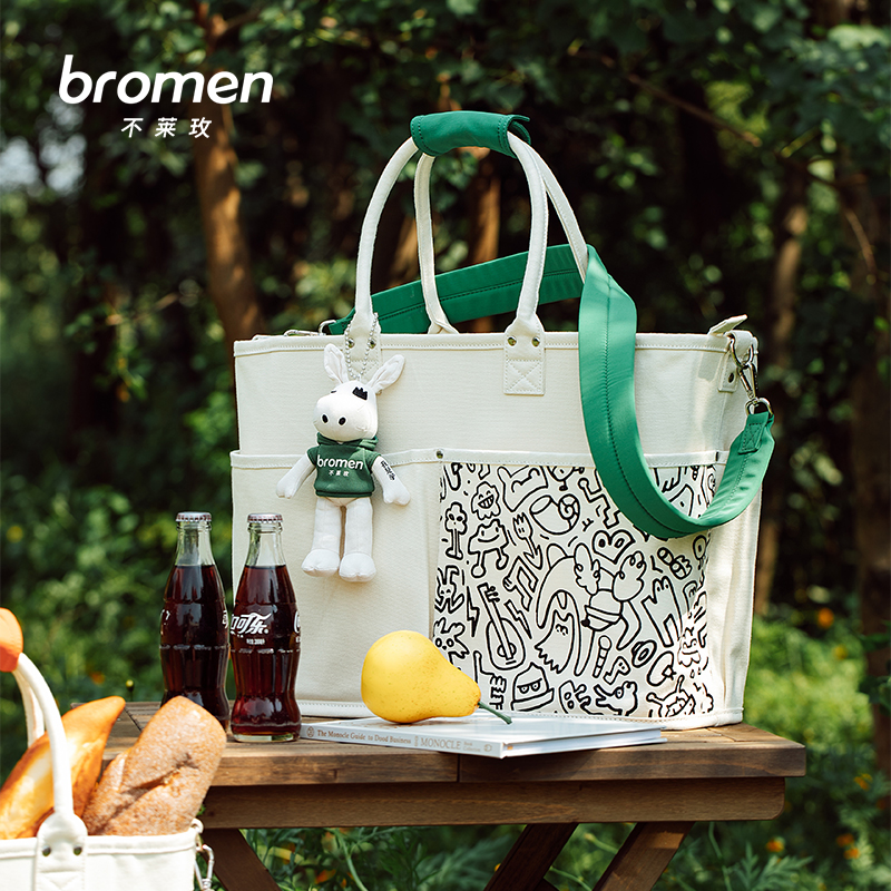 Not Laimei graffiti ok bag tote bag female student canvas bag commuter bag large capacity handbag Messenger bag female