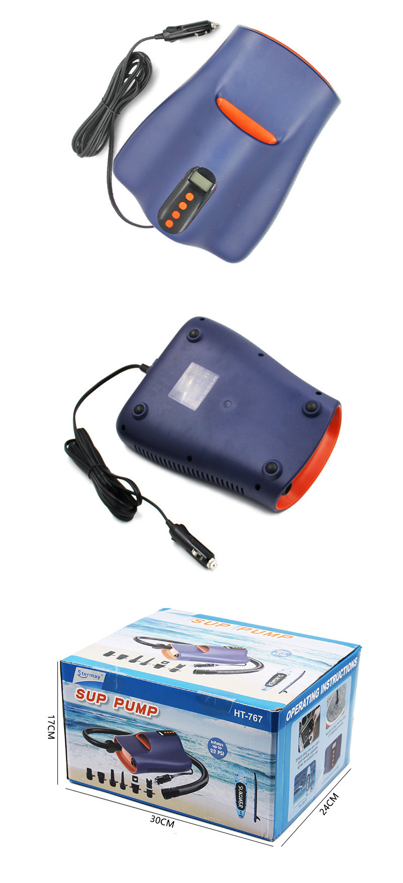 Насос 车载12v电动充气泵桨板直立板皮划艇冲锋舟橡皮艇充气船打气泵 OTHER