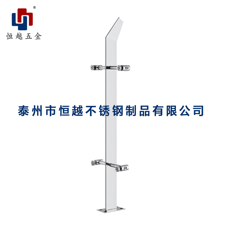 Factory customized 304 stainless steel staircase column balcony railing engineering handrail solid veneer large blade
