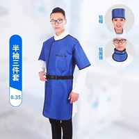 [костюм-тройка с короткими рукавами 0,35] защитная одежда с короткими рукавами + воротник + свинцовая кепка