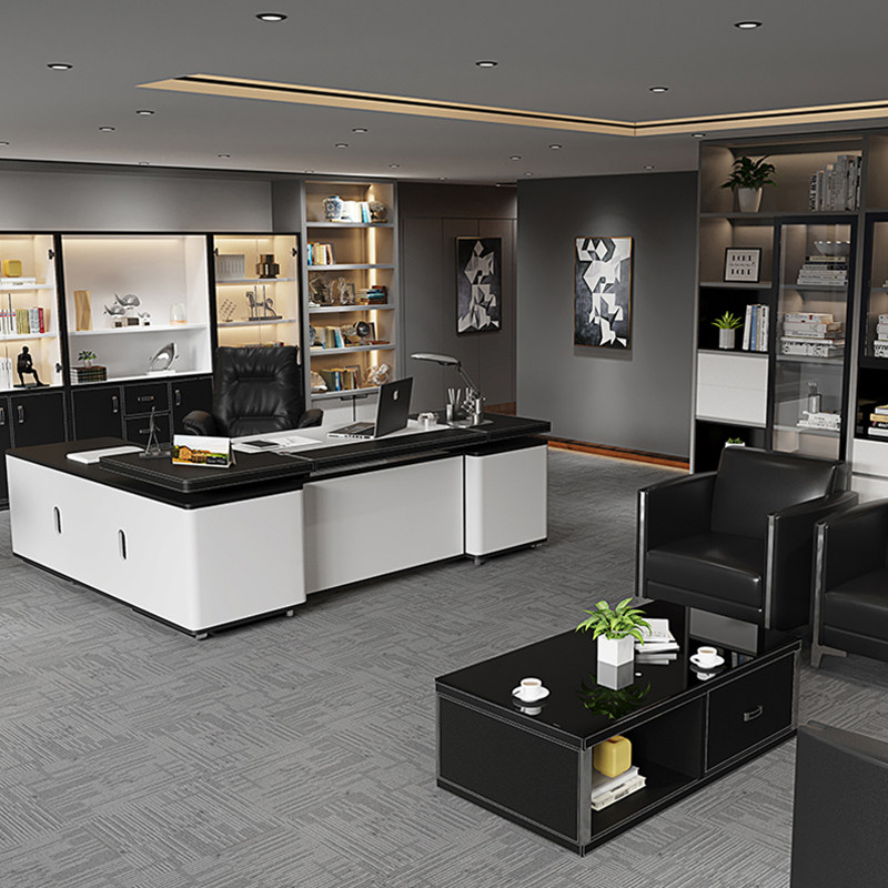 Boss Table Simple Modern Light Desk Furniture Room Desk and Chair Combination Office President Table