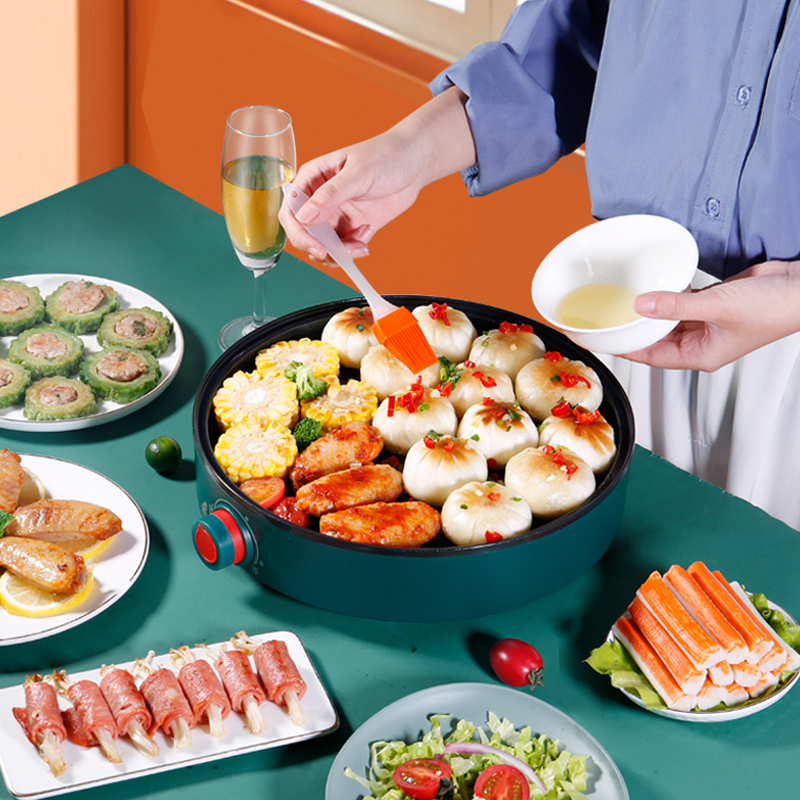 Electric grill grill oven household smoke barbecue dish frying steak pan versatile small iron board barbecue meat pot