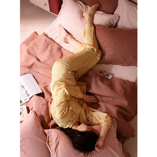 Женская летняя пижама, шелковый лонгслив, милый летний кардиган, 2021 года, премиум класс