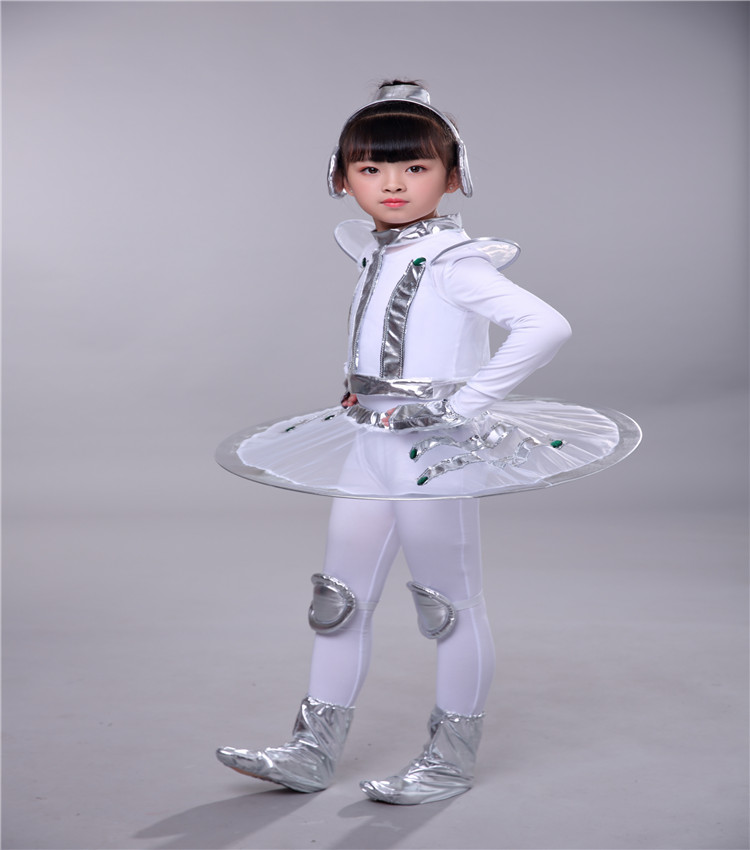 Xiaohe phong cách quần áo trẻ em hiệu suất không gian robot phù hợp với không gian robot tiểu học và trung học váy trẻ em hàn quốc