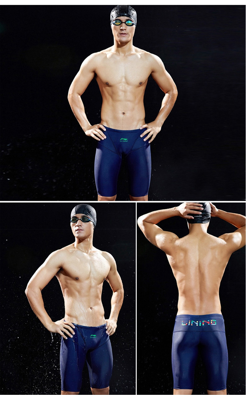 Quần bơi nam Li Ning quần boxer nam năm điểm quần bơi thời trang Quần áo nhanh khô chuyên nghiệp nam size lớn tắm nước nóng phù hợp với đồ bơi quần tắm biển nam