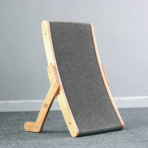 Light annual solid wood cat scratch board wear-resistant multifunctional three-dimensional corrugated vertical cat sofa creative claw grinder