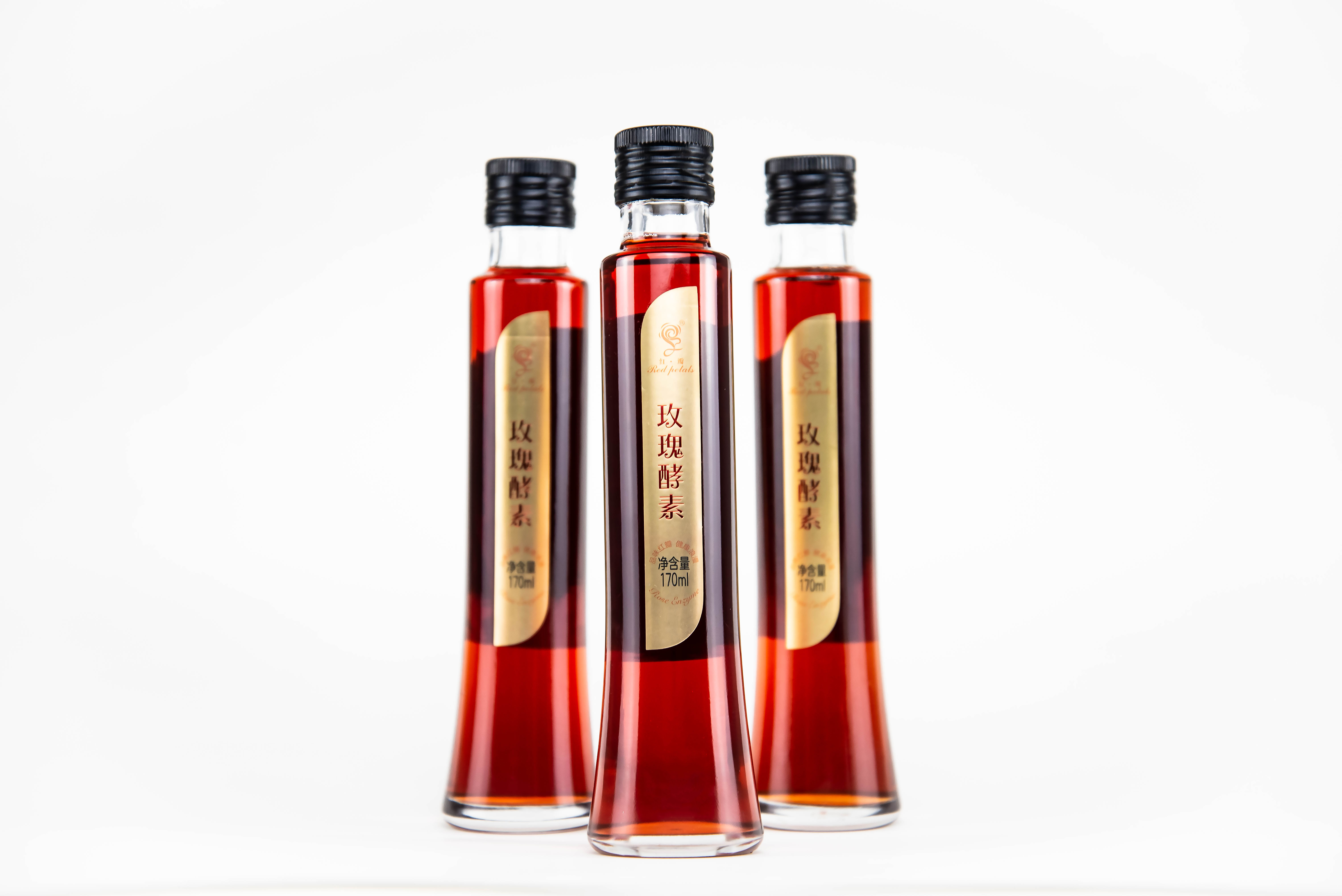 (170ml) rose enzyme glass bottle