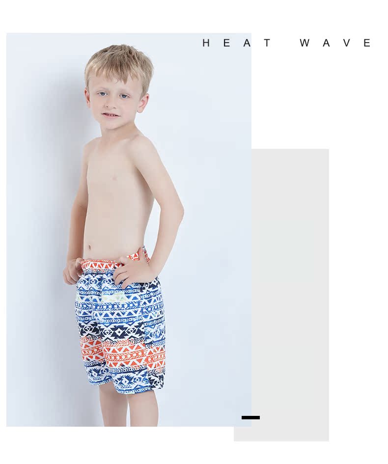 Heatwave sóng nhiệt mới dễ thương và thoải mái nhanh chóng quần khô bãi biển bé trai quần lớn quần đi biển sắc màu