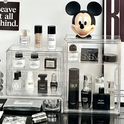 Прозрачные настольные духи, косметическая коробка для хранения для ухода за кожей, туалетный столик, помада