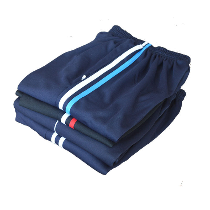 Autumn thin school uniform pants men and women red white blue white two bars sports pants junior high school students school pants one bar