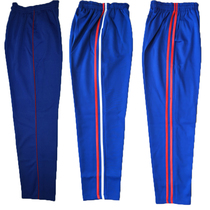 Spring and summer red bar side school clothes pants mens straight tube loose primary school students High School royal blue student sports pants casual pants