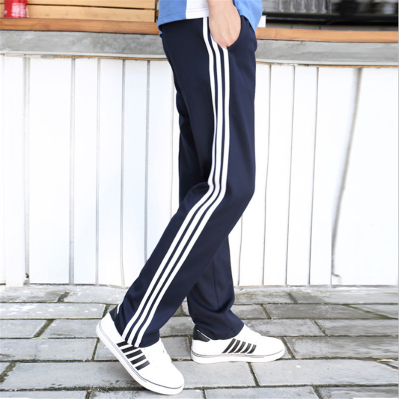 Cotton elementary school junior high school three bars school uniform pants three bars pants dark blue sweatpants student school pants