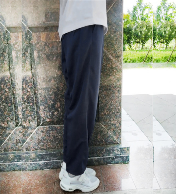 Autumn new black school uniform pants all black men's and women's sports straight pants junior high school students school pants navy blue running pants