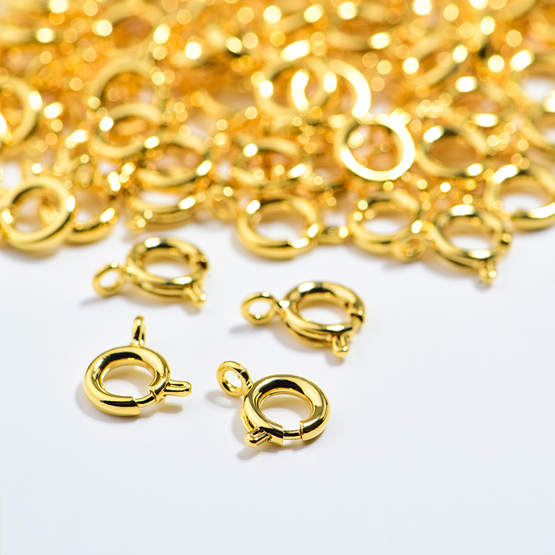 14K Gold-Plated Clasp, 18K Spring Clasp, Handmade DIY Beaded Bracelet Necklace End Clasp, Material Kit with Accessories