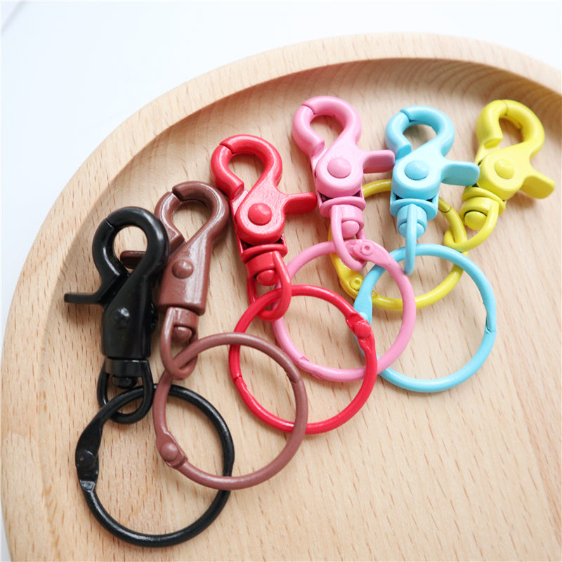 Girl heart does not drop paint ins wind key chain DIY accessories Dog buckle metal color paint cute keychain