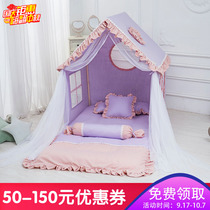 Childrens tent indoor princess girl small palace home large sleeping game house dream bed artifact purple