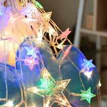 Childrens tent decorative lights LED string lights battery plug-in cotton thread ball star lights