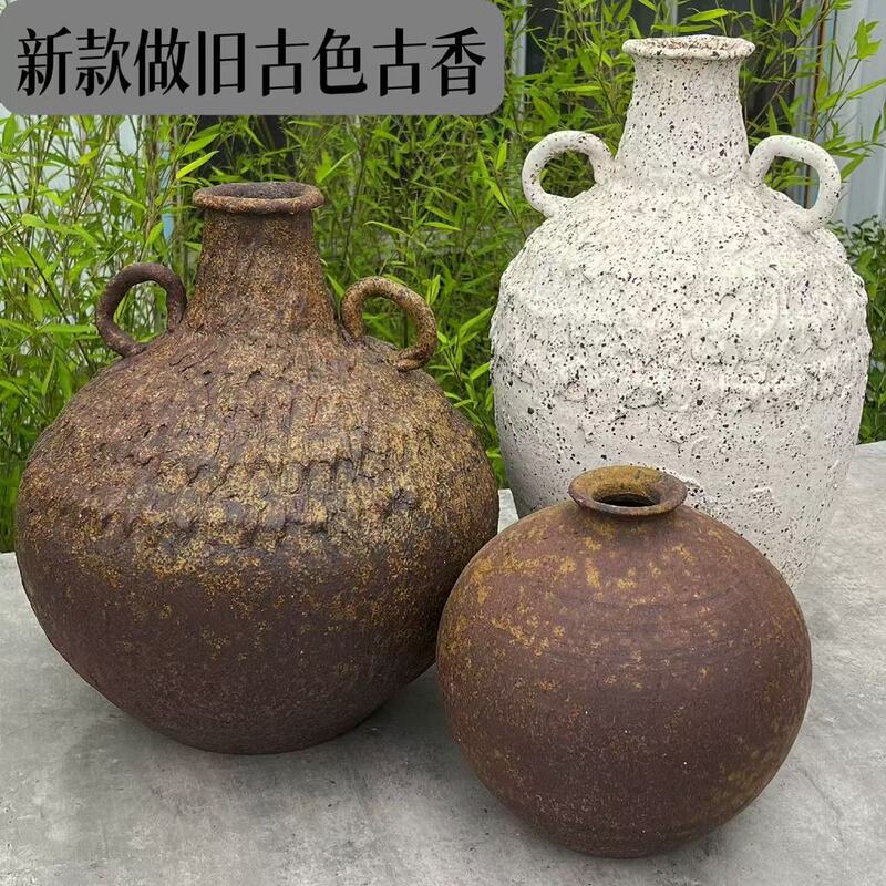 Handmade Coarse Pottery Flower Pots Can Be Used for Hydroponics, Succulent Pottery Pots, Jingdezhen Pottery, Dried Flower Vases, Handmade Japanese Tea Room Zen Style