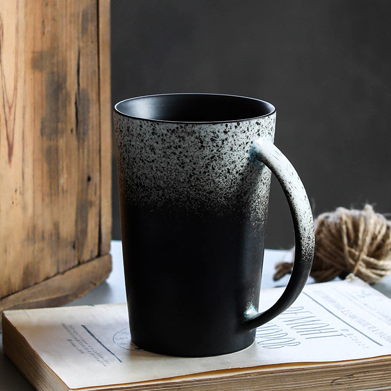 BLY ceramic cup Large capacity water cup Handmade creative Japanese gradient mug Water cup Coffee breakfast cup