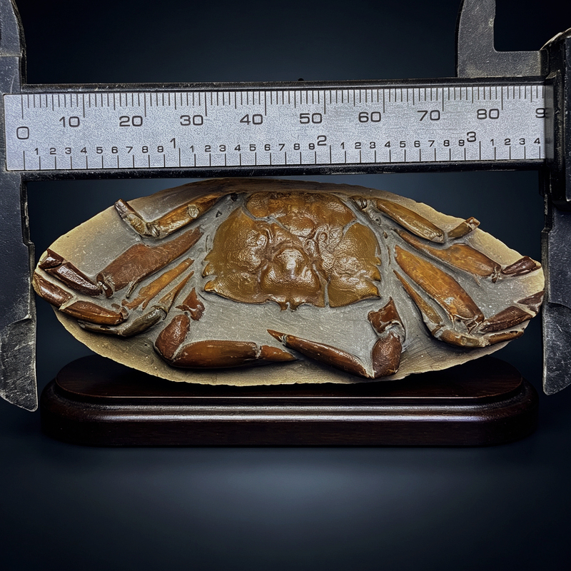 Crab Fossil Finished Product, Unique Home Decor, Store Fortune-Attracting Ornament, Collectible Educational Item, Can Be Passed down as a High-End Gift