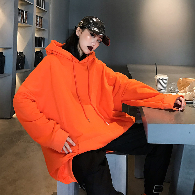 Why to foam 2022 new hat sweatshirt relaxed Korean version of pure color pumping coat street sweater
