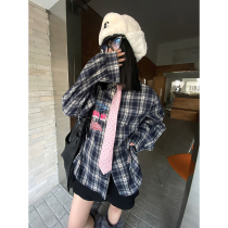 He Yimo 2023 early spring new college style pattern printing embroidery sleeve sleeve shirt female hot girl long-sleeved top