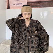 How Mo 2021 early autumn chic coat new cashew flower shirt female design sense niche oversize shirt