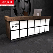 Retro restaurant Bar counter Cashier Shop Small florist Barber shop Womens clothing store Cafe Front desk Reception table