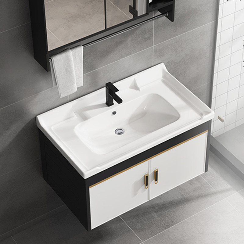 Space Aluminum Alloy Bath Room Cabinet Makeup Room small family Type washbasin Combined cabinet Ceramics Integrated Washbasin Wash table